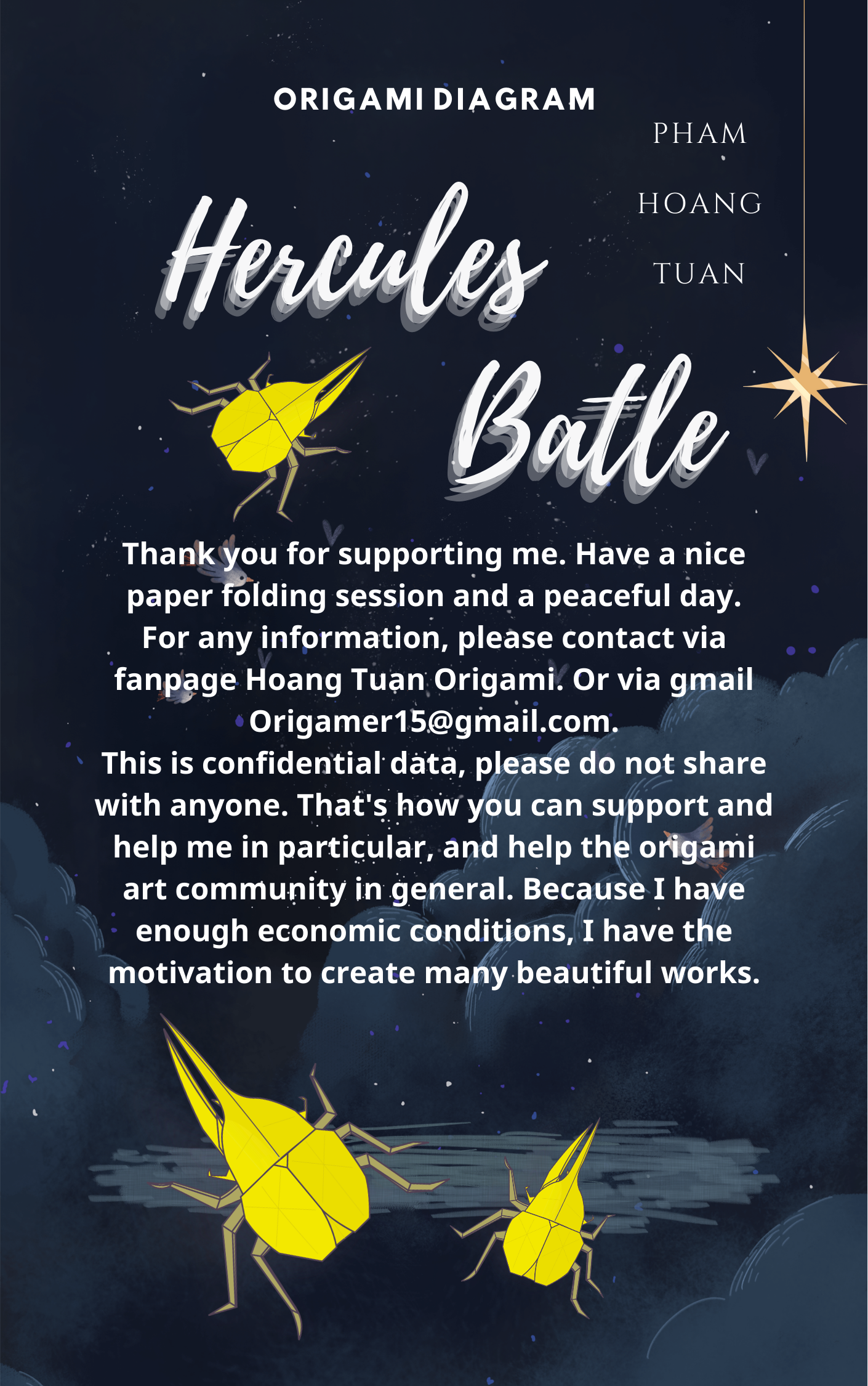 Origami Hercules Beetle Instruction Diagram - Origami Beetle Ebook