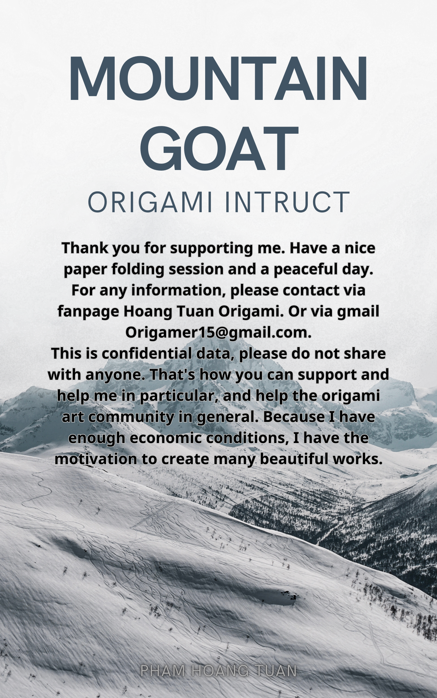 Origami Mountain Goat Instruction Diagram - Origami Goat Ebook