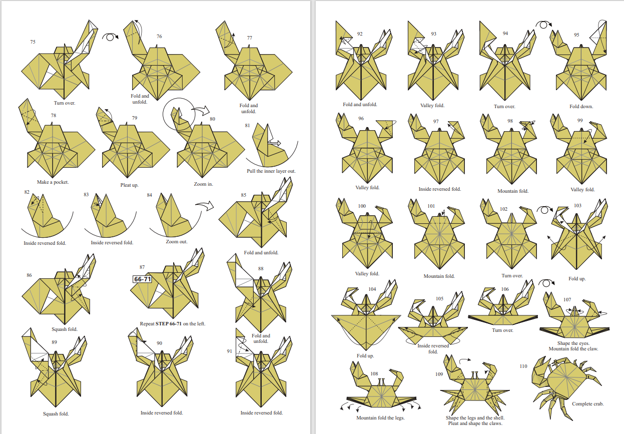 Origami Fildler Crab Instruction Diagram - Origami Fildler Crab Ebook
