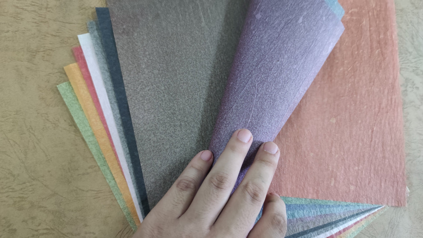 COMBO OF PAPYRUS PAPER B1 (13 COLORS)- Thin Paper 30gsm - Origami paper, gift wrapping.