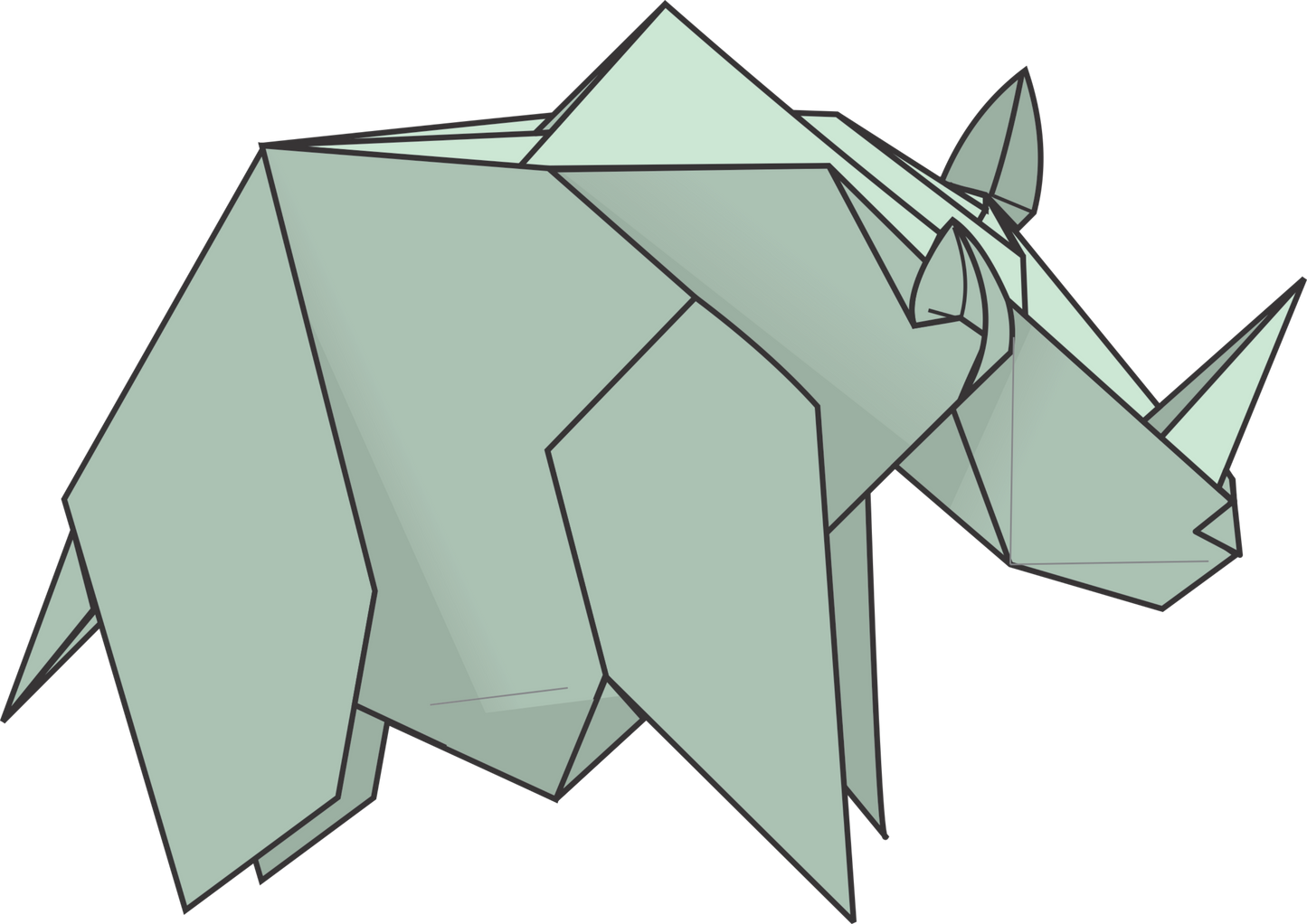 Origami Simple Rhino Instruction Diagram - Origami Rhinoceros Ebook