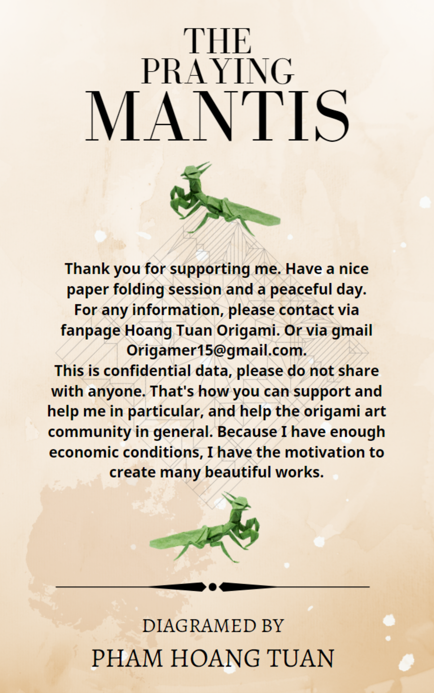 Origami Mantis Instruction Diagram - Praying Mantis Origami Ebook