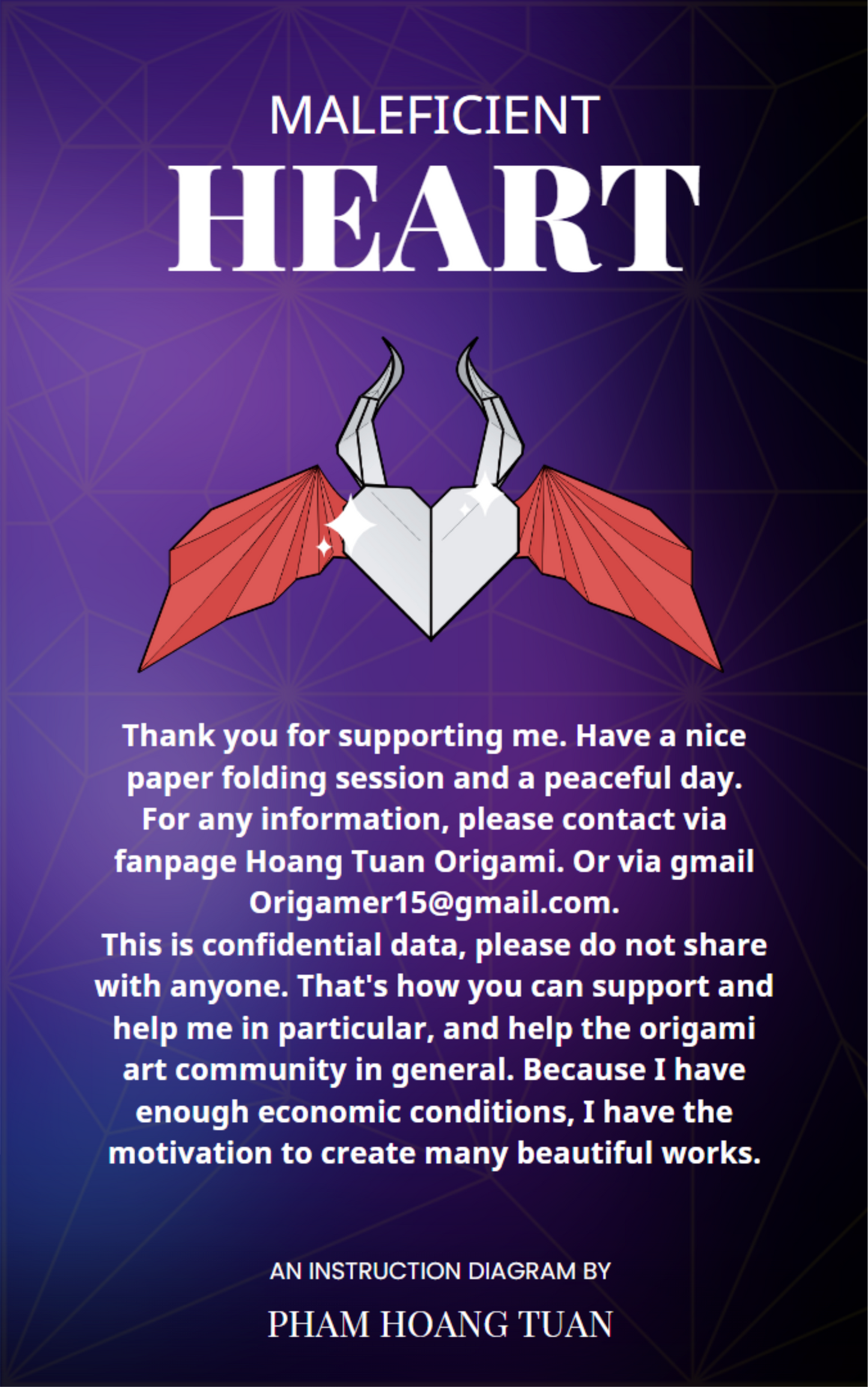 Origami Maleficent Flying Heart - Maleficent heart Ebook