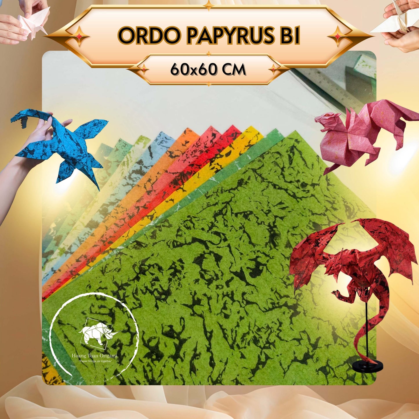ORDO PAPYRUS PAPER 60x60cm - Egyptian Origami paper
