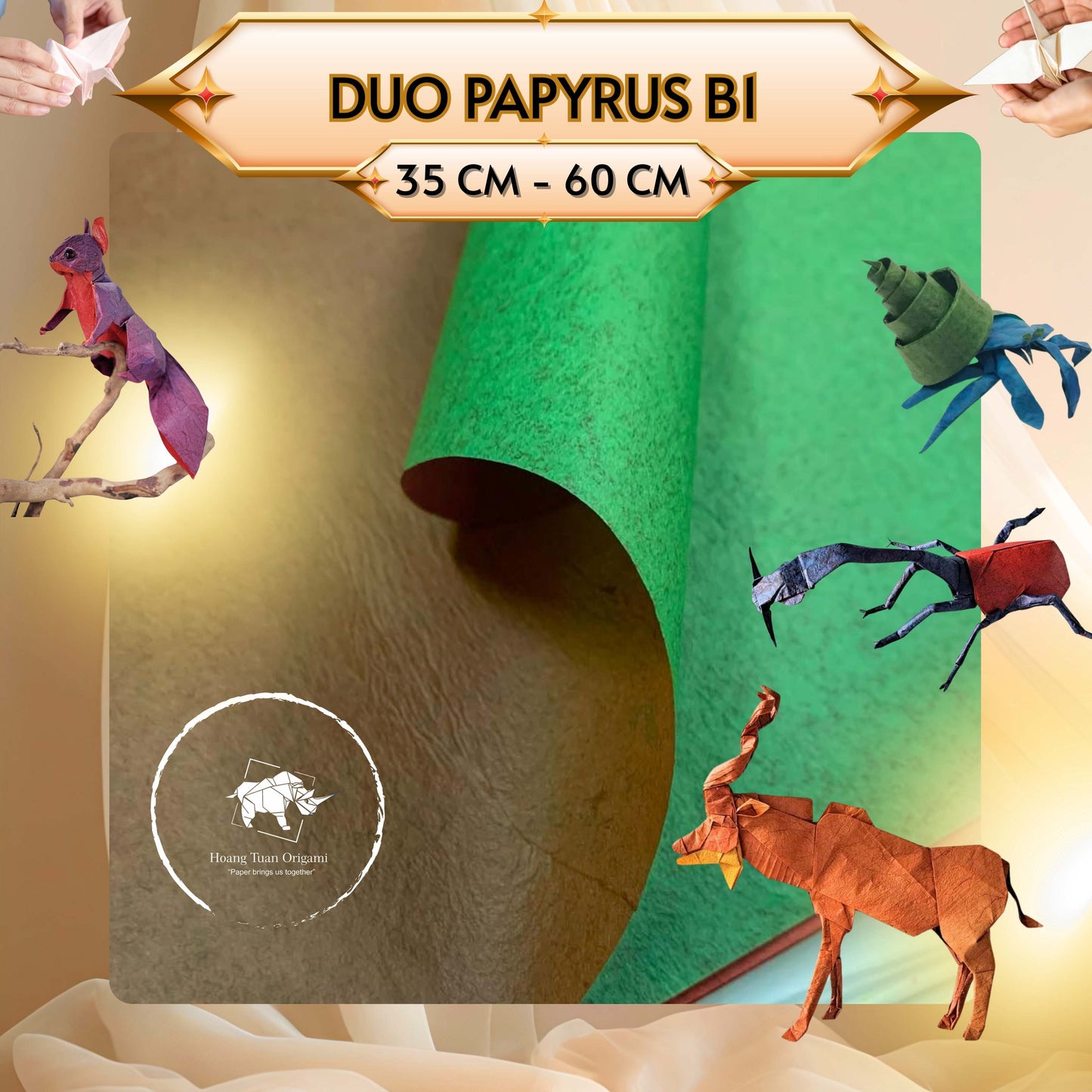 PACK OF 20 DUO PAPYRUS B1 FULL COLOR 60x60cm- Origami duo color paper 30gsm