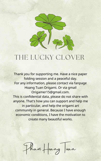 Origami Lucky Clover Instruction Diagram - Origami Lucky Grass Ebook