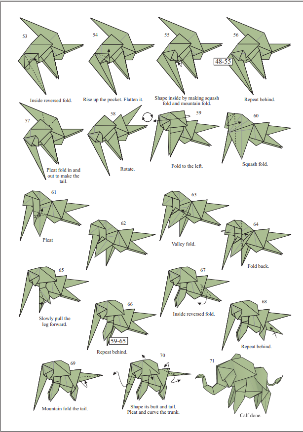 Origami Baby Elephant Instruction Diagram - Origami Calf Ebook