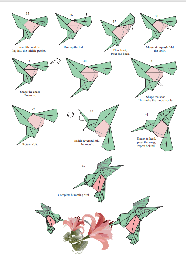 Origami Hummingbird Instruction Diagram - Origami Hummingbird ebook