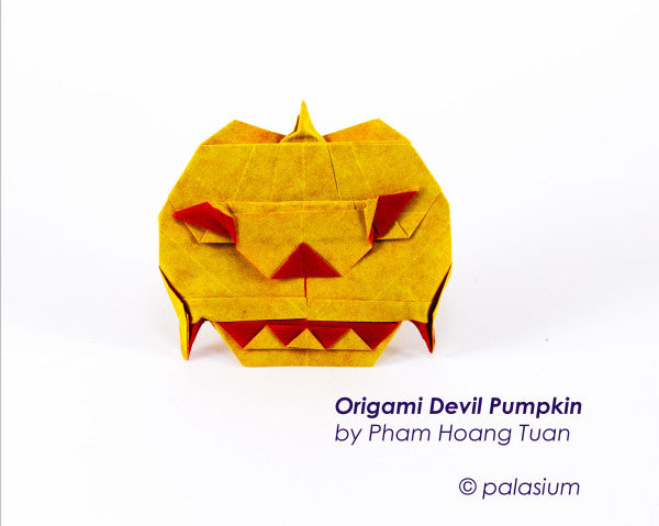 Origami Devil Pumpkin Instruction - Halloween Devil Pumpkin Tutorial