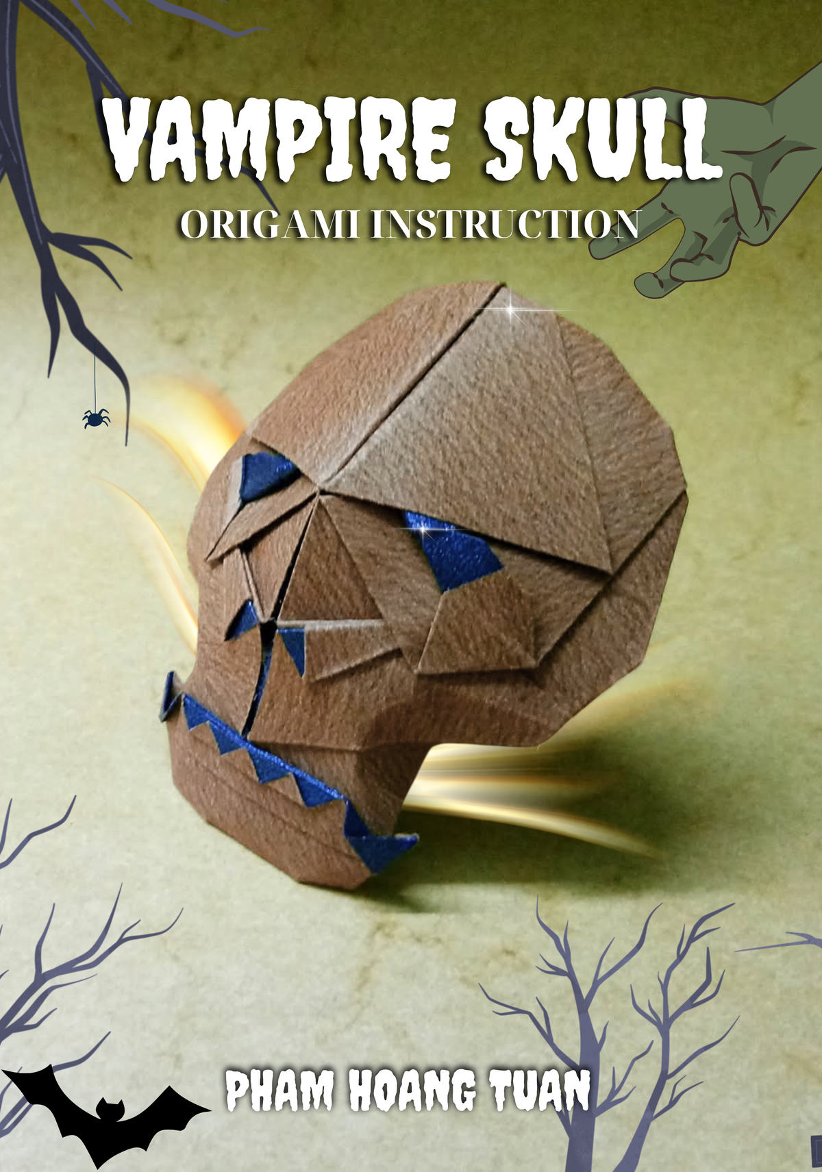 Origami Vampire Skull Instruction - Halloween Skull Tutorial