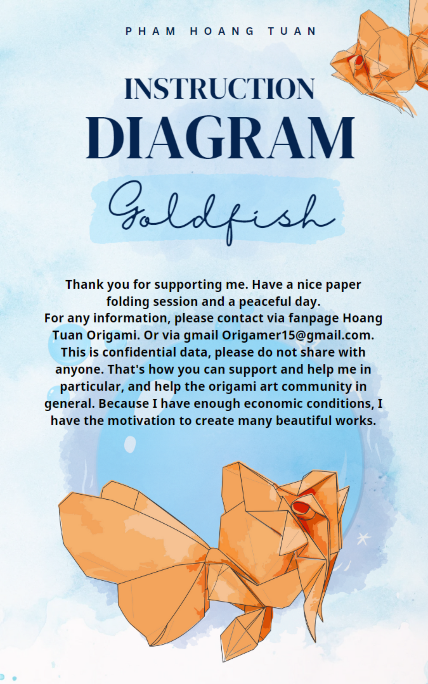 Origami Goldfish Instruction Diagram - Origami Ebook