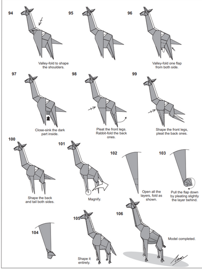 Origami Giraffe Diagram Instruction - Giraffe Origami Ebook