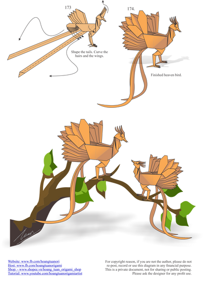 Origami Heaven Bird Instruction Diagram - Bird of Paradise Ebook