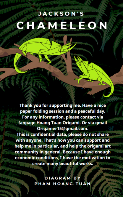 Origami Chameleon Instruction Diagram - Jackson's Chameleon Ebook