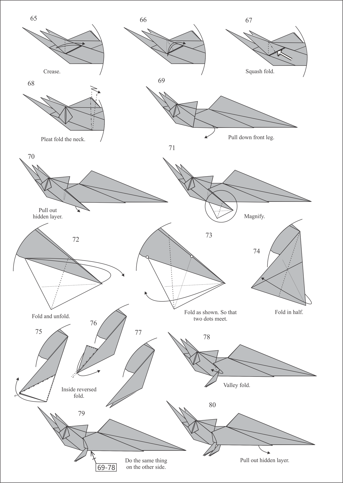 Origami Chameleon Instruction Diagram - Jackson's Chameleon Ebook