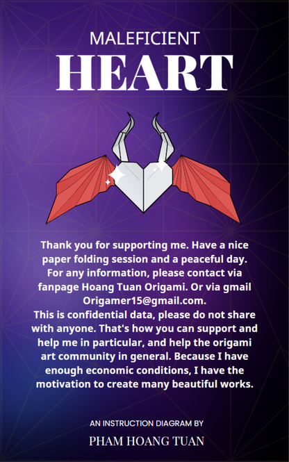 Origami Maleficent Flying Heart - Maleficent heart Ebook