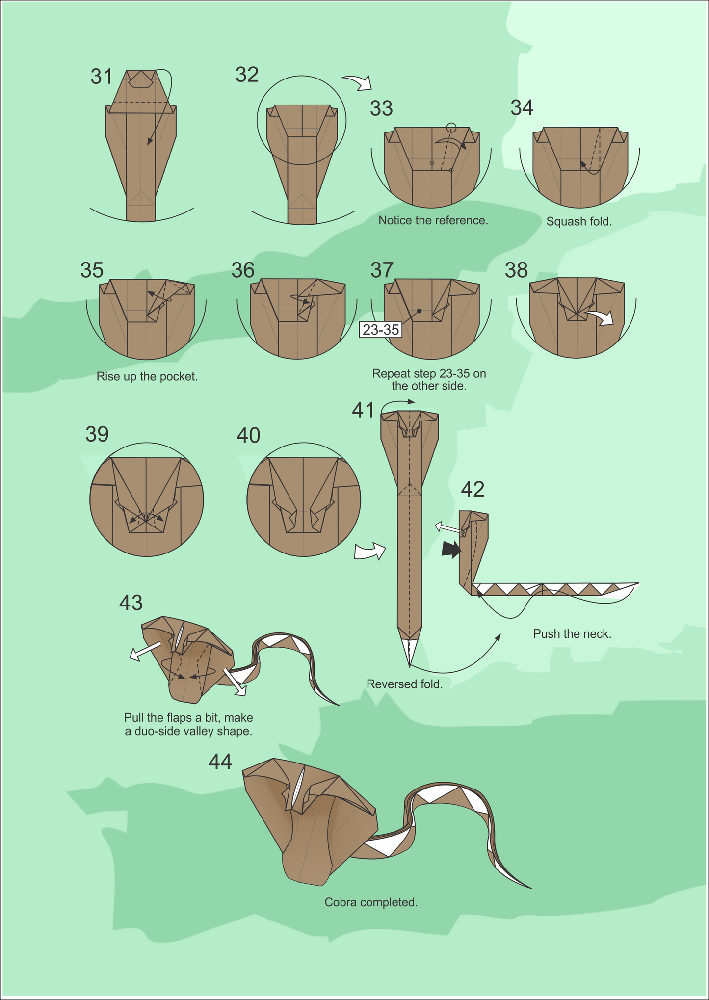 Origami Cobra Snake Instruction Diagram - Cobra Diagram PDF