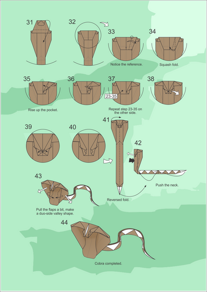 Origami Cobra Snake Instruction Diagram - Cobra Diagram PDF