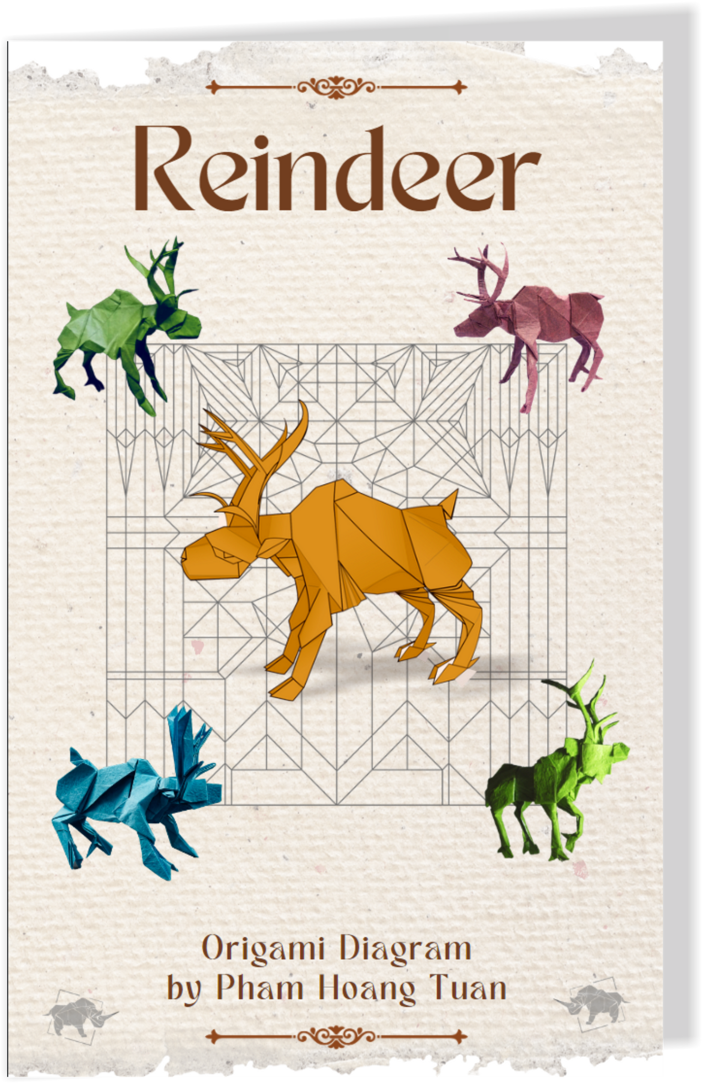 Origami Reindeer Instruction Diagram - Origami Deer Ebook