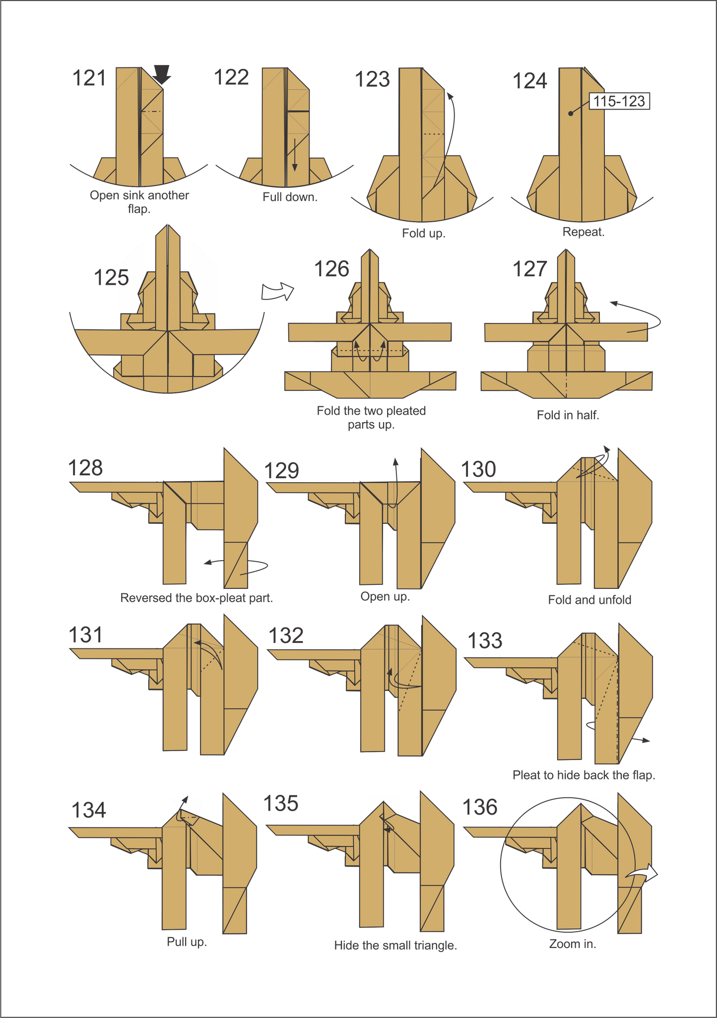 Origami Reindeer Instruction Diagram - Origami Deer Ebook