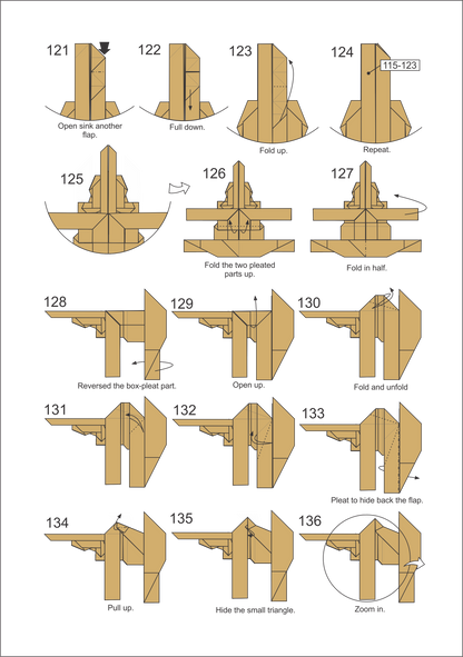 Origami Reindeer Instruction Diagram - Origami Deer Ebook