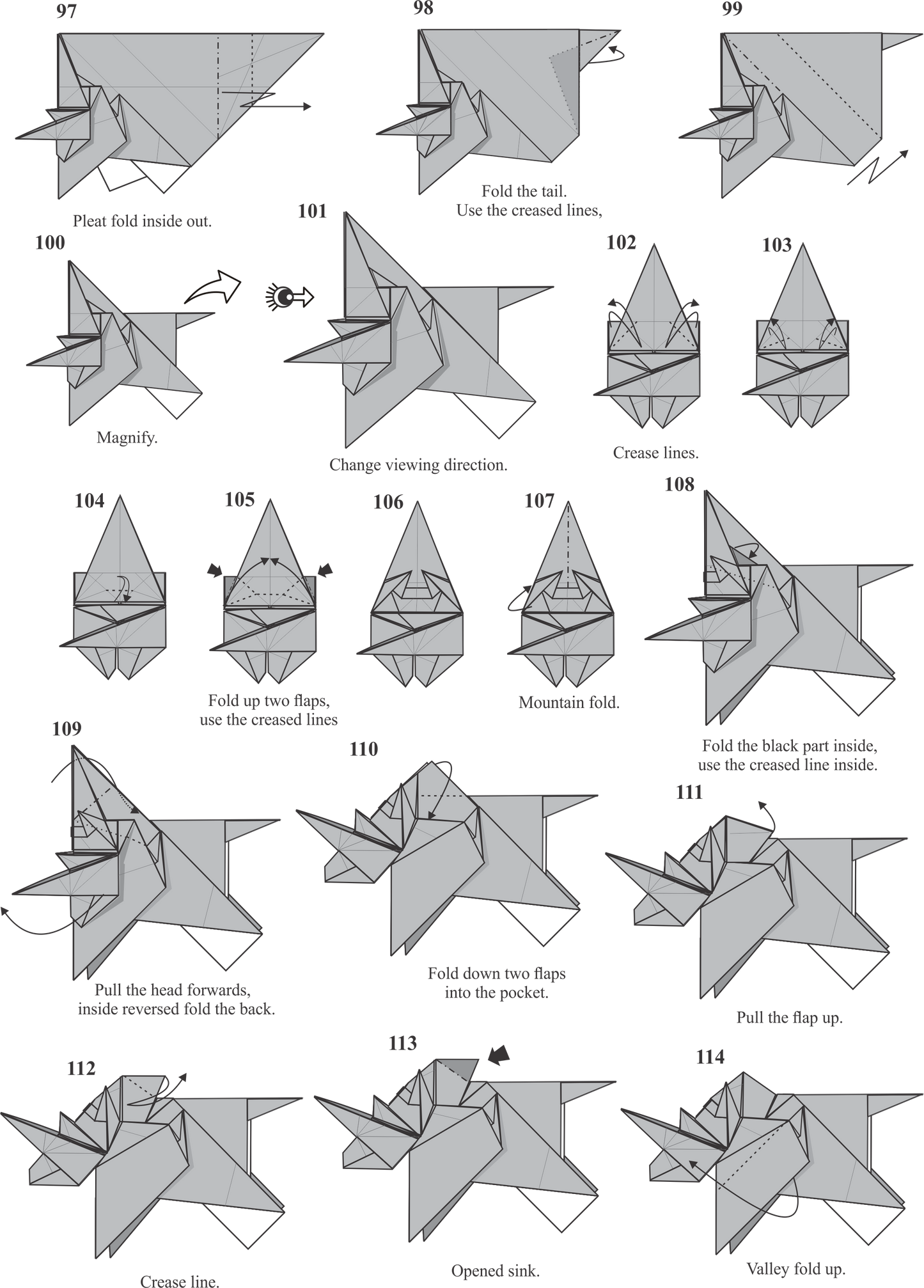 Origami Rhino Diagram Instruction - Origami Rhinoceros Ebook