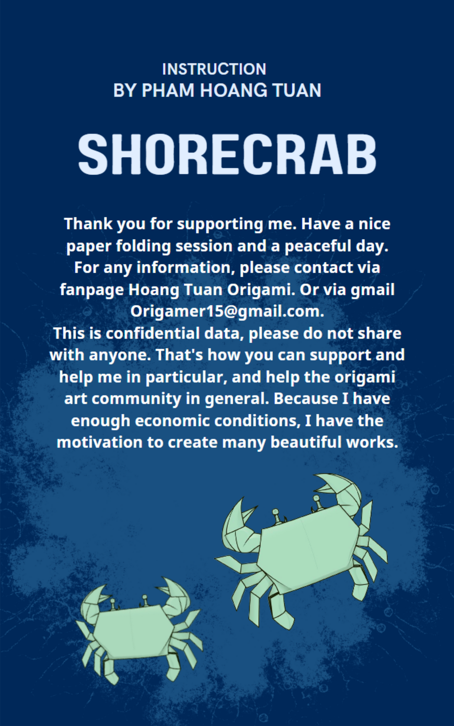 Origami Crab Instruction Diagram - Origami Shore Crab Ebook