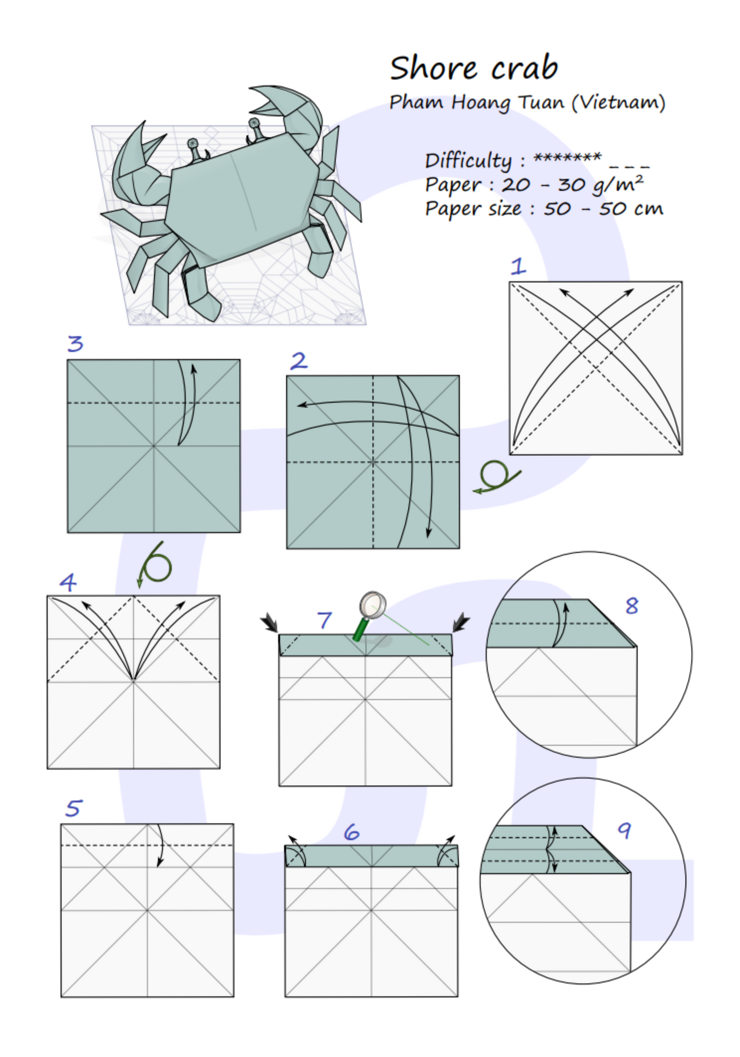 Origami Crab Instruction Diagram - Origami Shore Crab Ebook