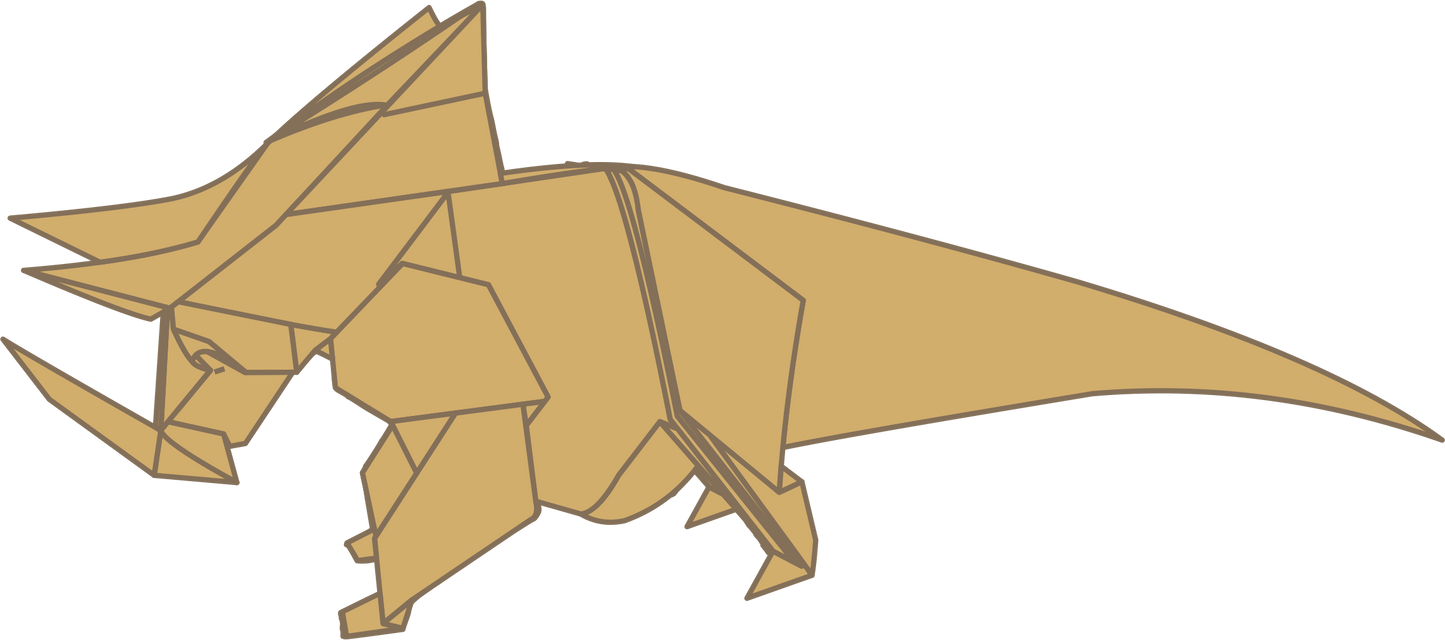 Origami Triceratops Instruction Diagram - Origami Dinosaur Ebook