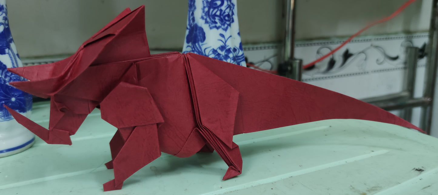 Origami Triceratops Instruction Diagram - Origami Dinosaur Ebook