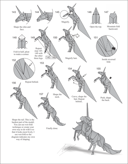 Origami Unicorn Diagram Instruction - Unicorn Ebook